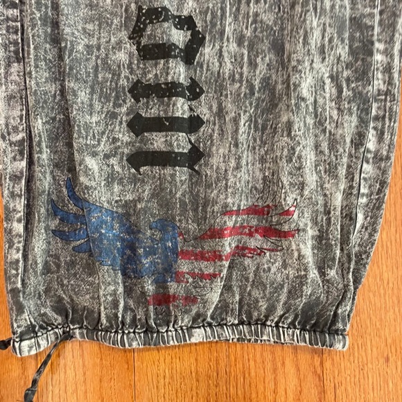 A Rare Bird Freedom Genie Pants OS Vintage Black Cotton Linen Boho Grunge unisex - Picture 2 of 15